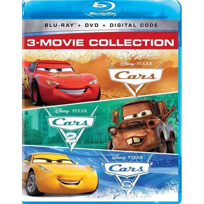 slide 1 of 2, Disney Cars: 3-Movie Collection (Blu-ray + DVD + Digital), 1 ct