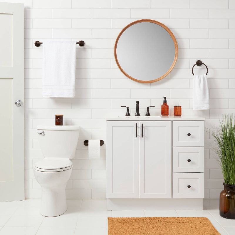 slide 2 of 3, 3pc Bath Hardware Set Oil Rubbed Bronze - Threshold™: Includes Towel Ring, Tissue Holder, 3 ct