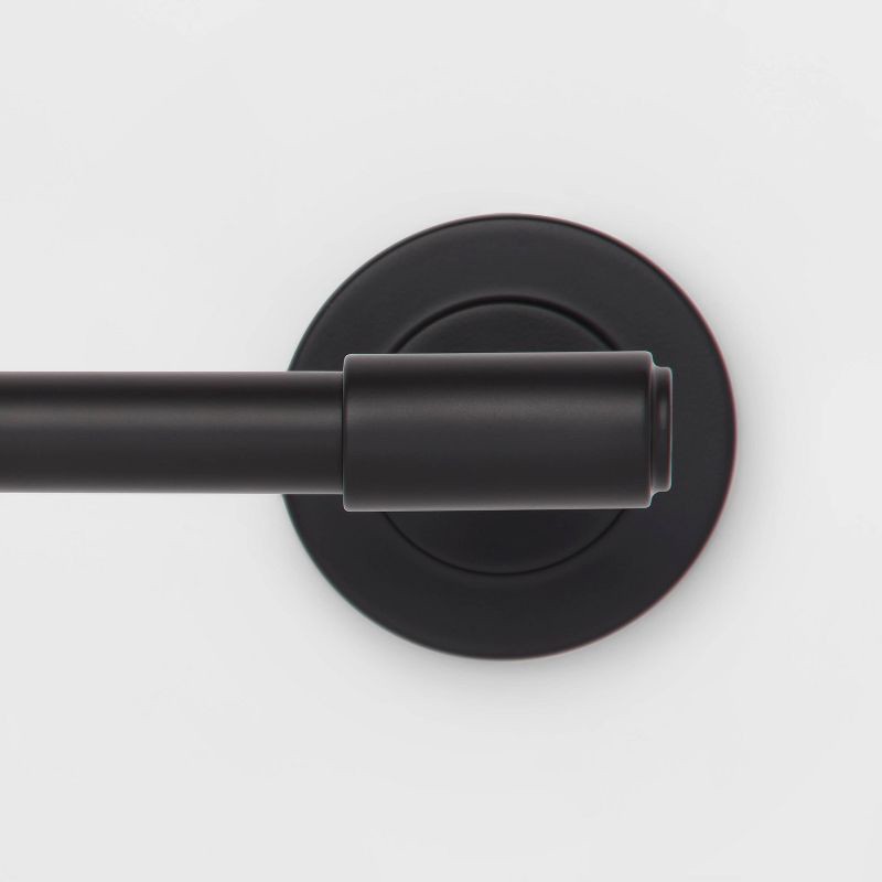 slide 3 of 3, Clean Toilet Paper Holder Black - Threshold™: Zinc & Stainless Steel, Wall Mounted, Bathroom Accessory, 1 ct