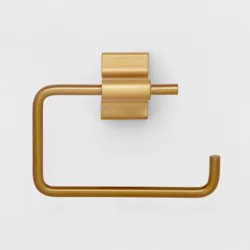Modern Toilet Paper Holder Brass - Threshold™: Zinc & Stainless Steel, Wall Mounted Tissue Dispenser