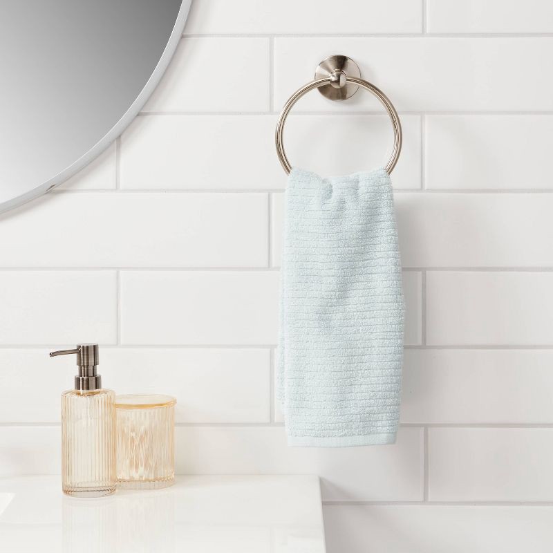 slide 2 of 3, Towel Ring Brushed Nickel - Threshold™: Metal Hand Towel Holder, Nickel-Plated Finish, Bathroom Accessory, 1 ct