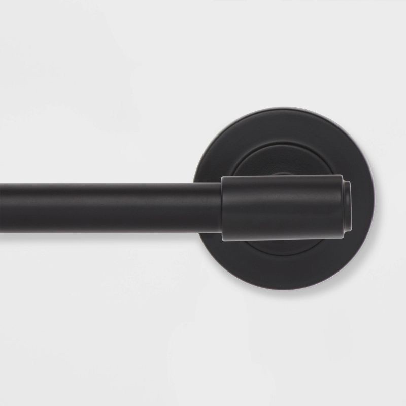 slide 3 of 3, 3pc Clean Bath Hardware Set Black - Threshold™: Zinc & Stainless Steel, Includes Toilet Tissue Holder, 3 ct