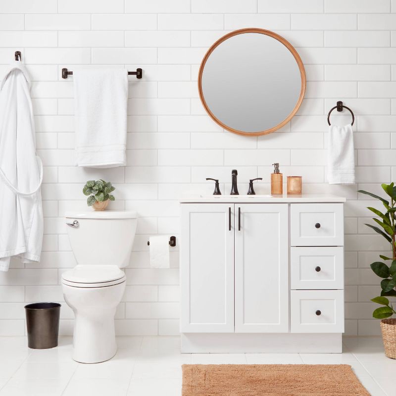 slide 2 of 3, 4pc Bath Hardware Set Oil Rubbed Bronze - Threshold™: Includes Towel Ring, Robe Hook, Tissue Holder, 4 ct