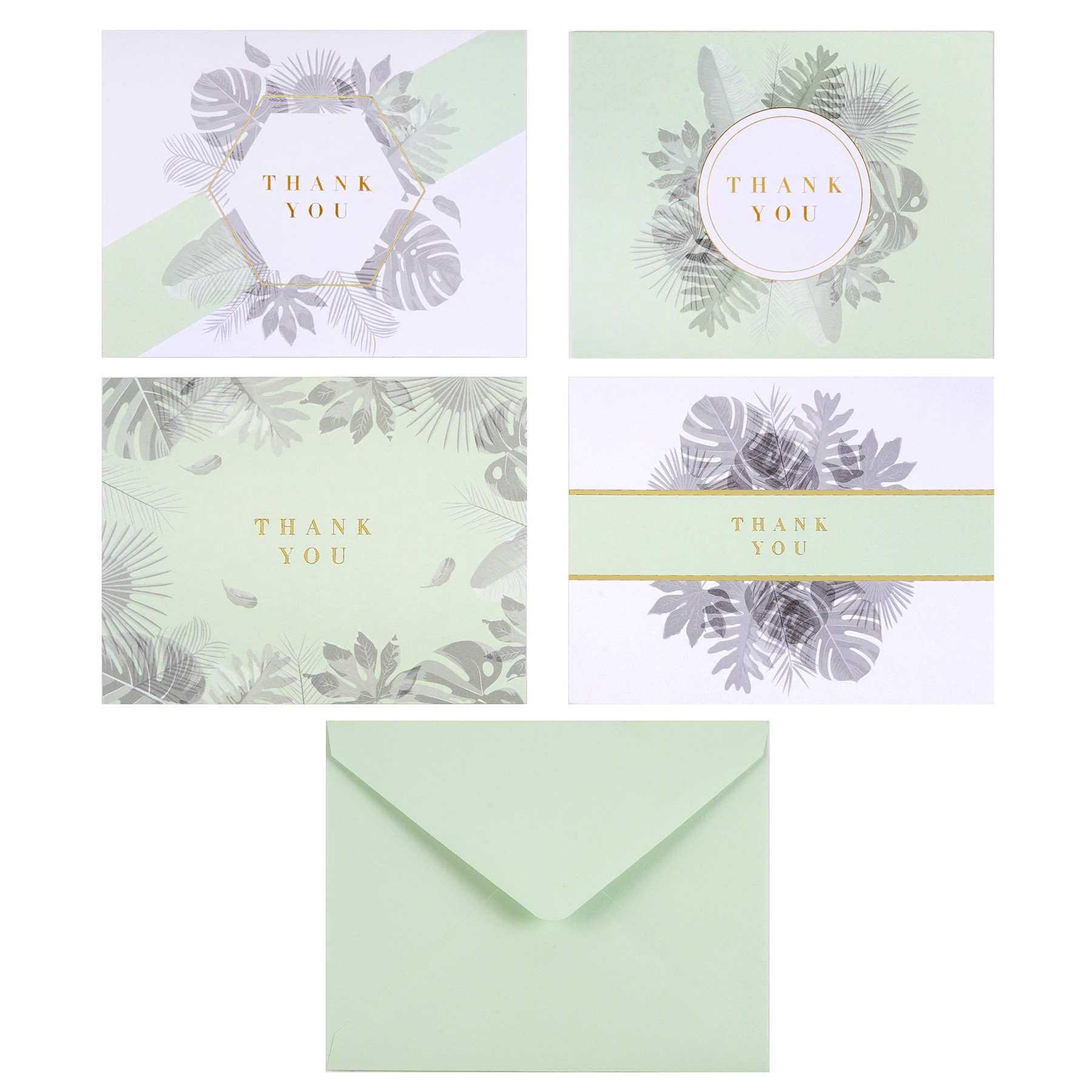 slide 5 of 6, Mint Thank You Flat Cards & Envelopes By Recollections, 4.25" X 5.5", 4.25 in x 5.5 in