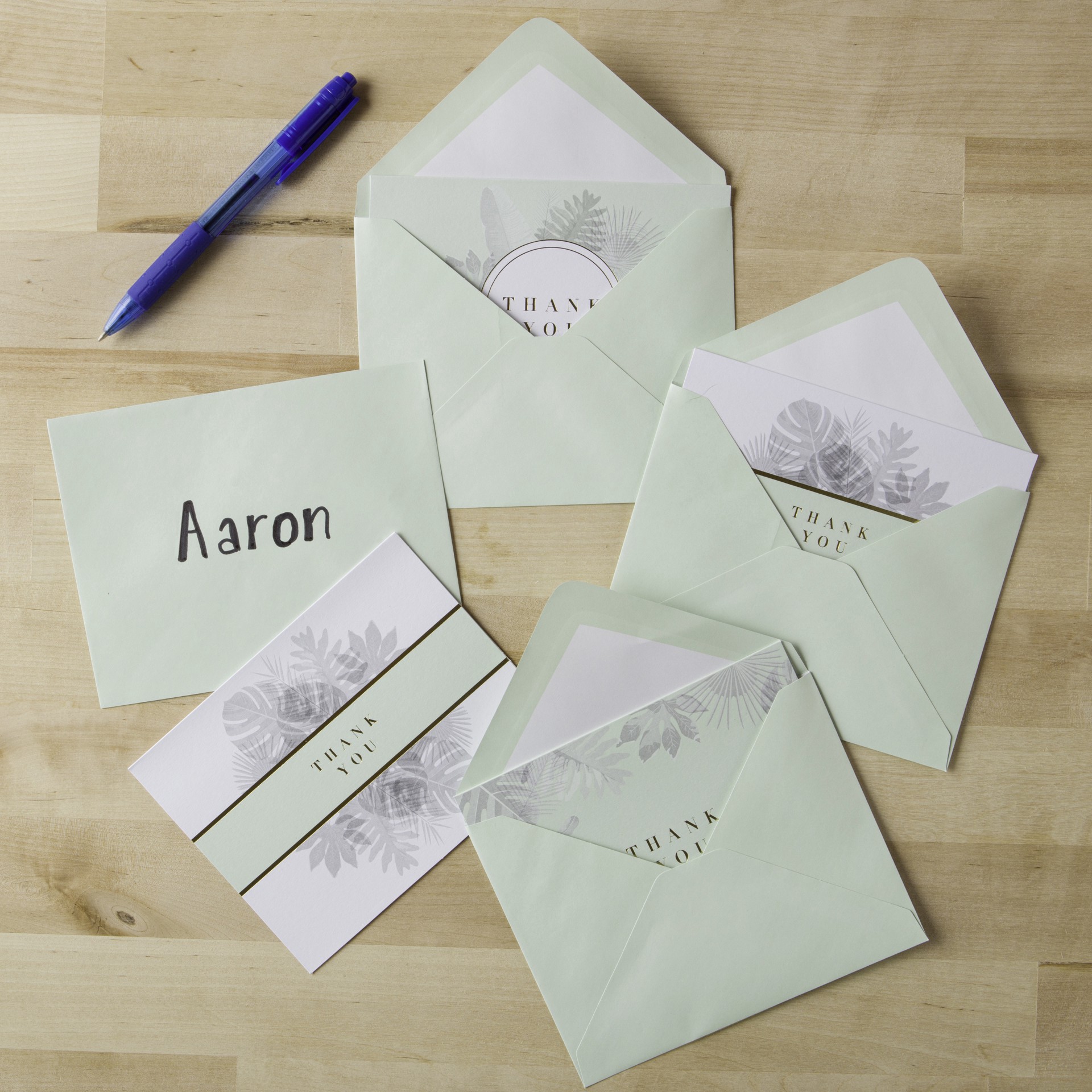 slide 3 of 6, Mint Thank You Flat Cards & Envelopes By Recollections, 4.25" X 5.5", 4.25 in x 5.5 in