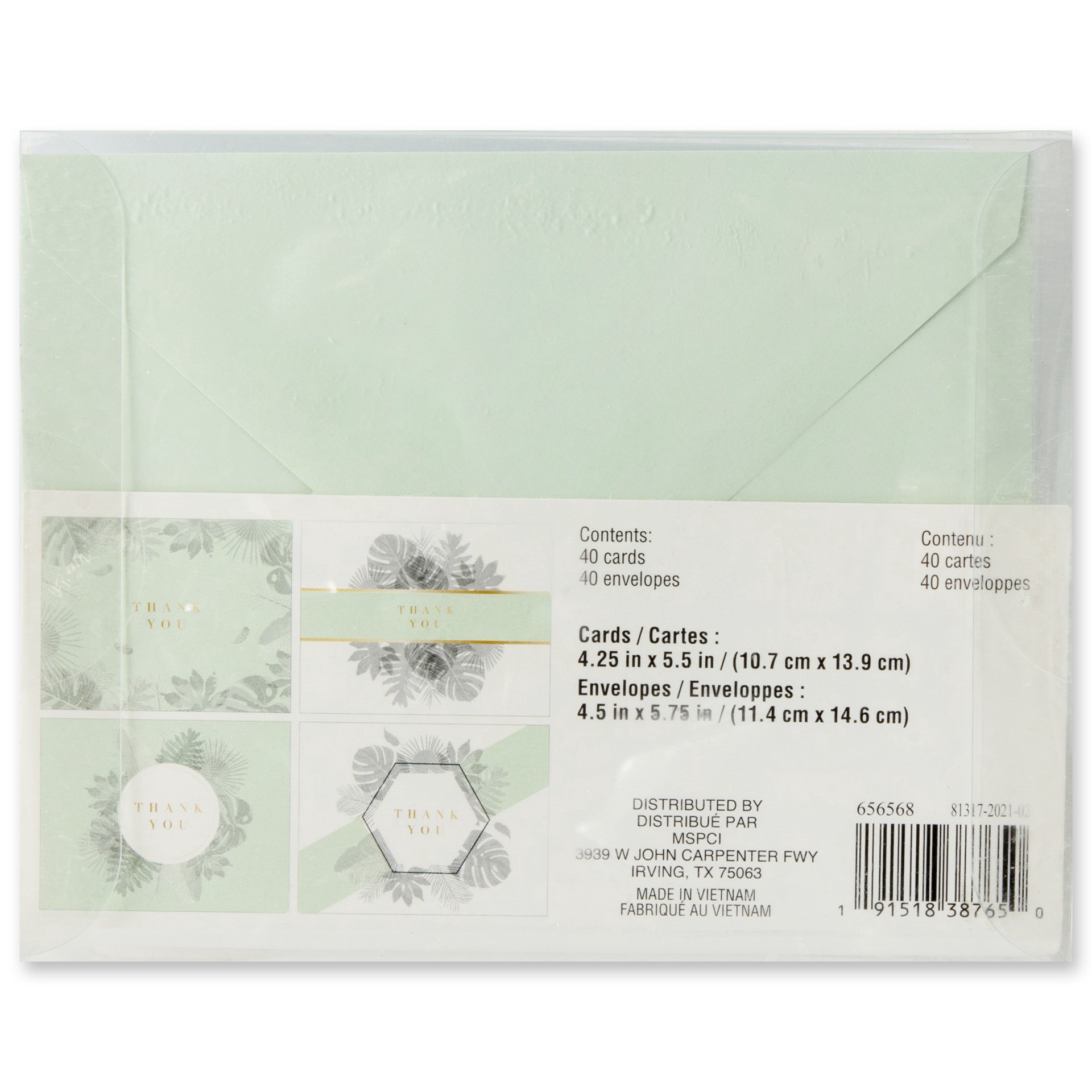 slide 6 of 6, Mint Thank You Flat Cards & Envelopes By Recollections, 4.25" X 5.5", 4.25 in x 5.5 in