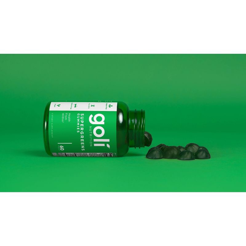 slide 2 of 3, Goli Nutrition Vegan Supergreens Gummies - 60ct, 60 ct