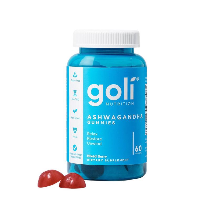 slide 1 of 5, Goli Nutrition Ashwagandha Vegan Gummies - 60ct, 60 ct