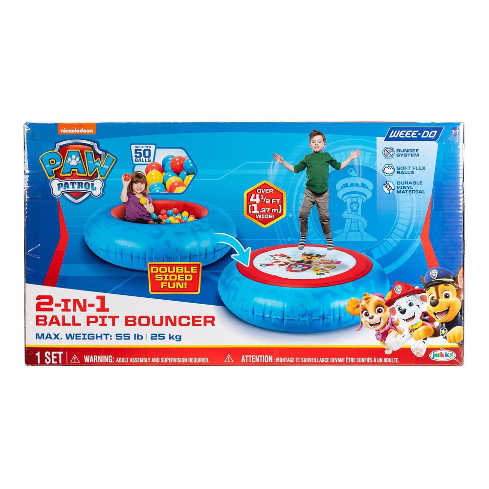 slide 4 of 5, PAW Patrol 2-in-1 Ball Pit Bouncer Trampoline, 1 ct