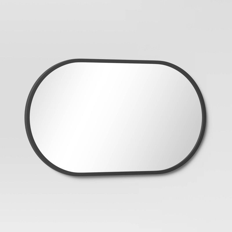 slide 3 of 4, 16" x 28" Metal Oval Pill Mirror Black - Project 62™, 1 ct