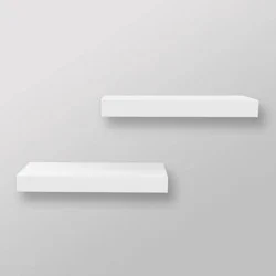 16" Wood Ledge Wall Shelf 2pk White - Threshold™