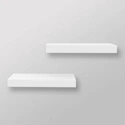 16" Wood Ledge Wall Shelf 2pk White - Threshold™