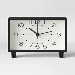 6" Rectangle Mantel Clock Black - Threshold™