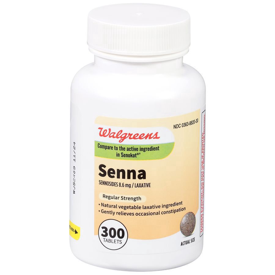 slide 3 of 5, Walgreens Senna Natural Vegetable Laxative Tablets, 300 ct