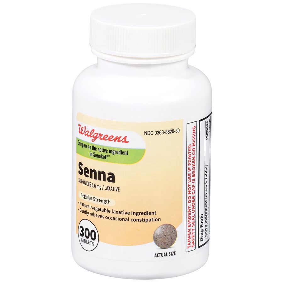 slide 4 of 5, Walgreens Senna Natural Vegetable Laxative Tablets, 300 ct