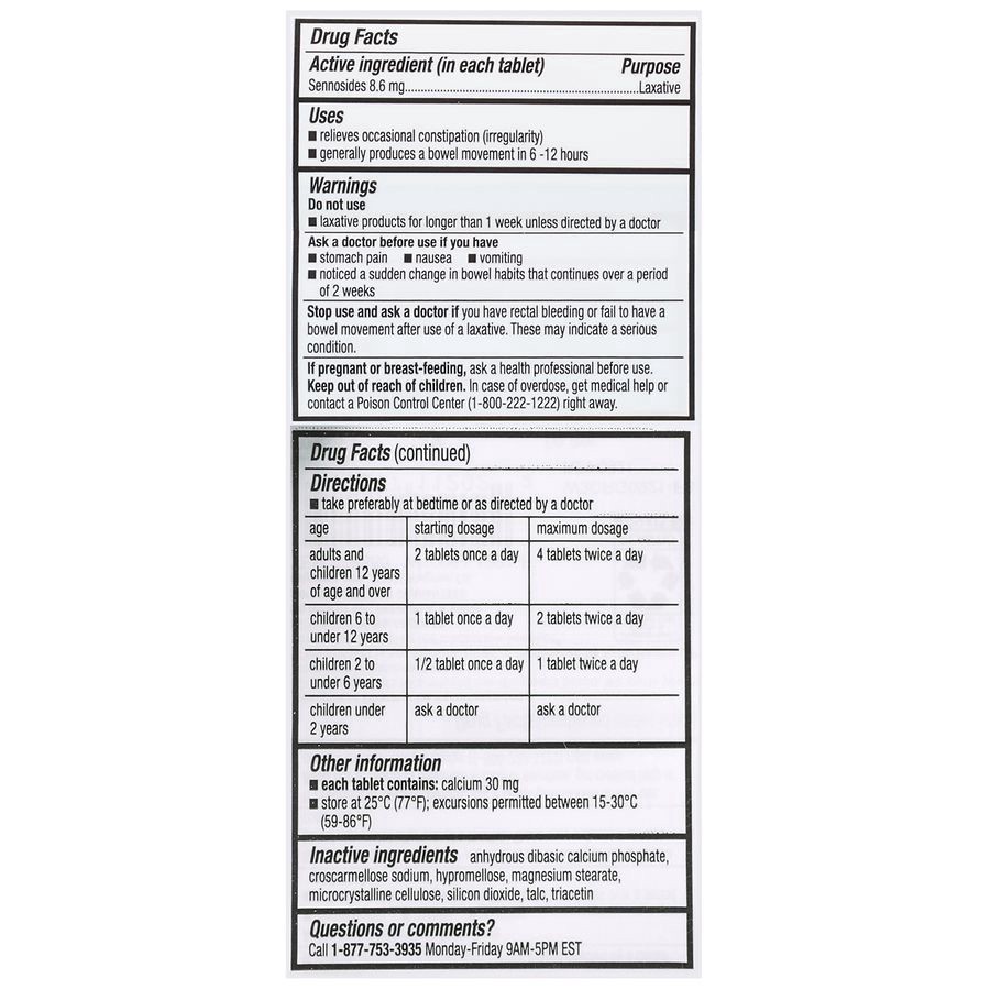 slide 5 of 5, Walgreens Senna Natural Vegetable Laxative Tablets, 300 ct