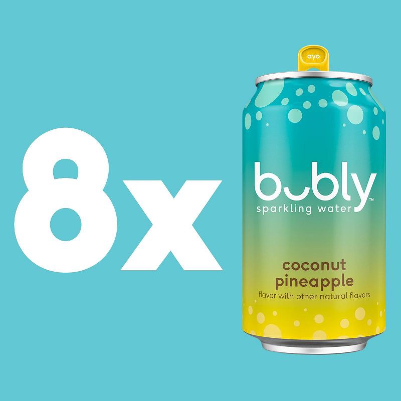 slide 2 of 7, bubly Coconut Pineapple Sparkling Water - 8pk/12 fl oz Cans, 8 ct; 12 fl oz
