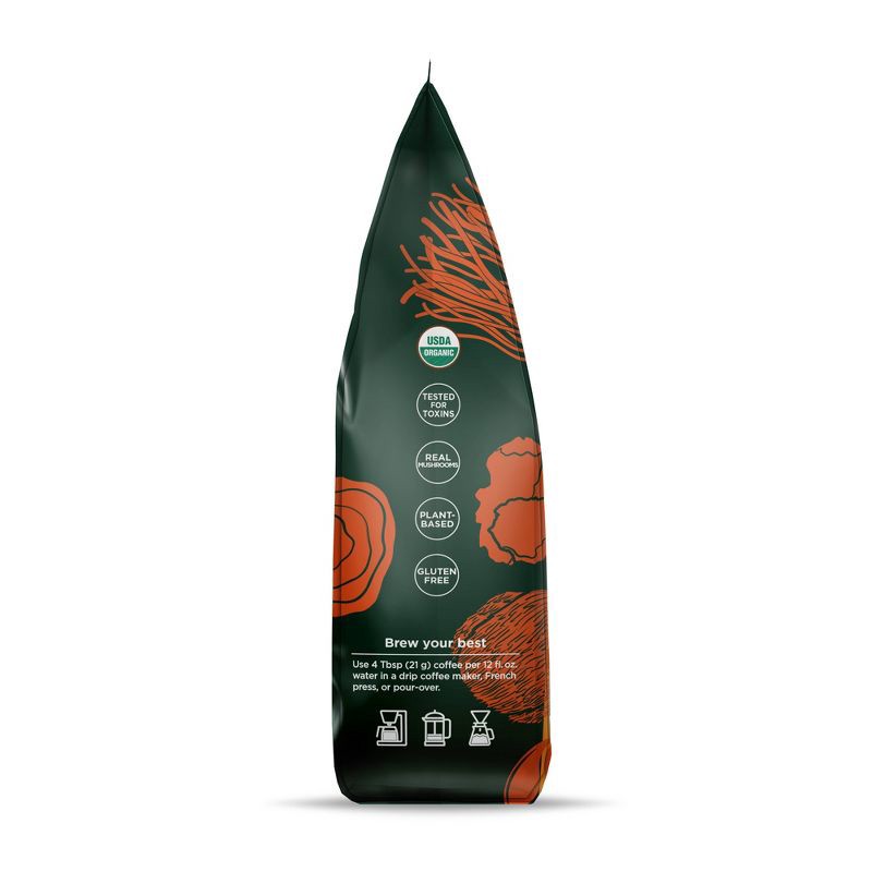 slide 4 of 4, Four Sigmatic Lion's Mane Chaga Mushroom Dark Roast Ground Coffee - 10oz, 10 oz