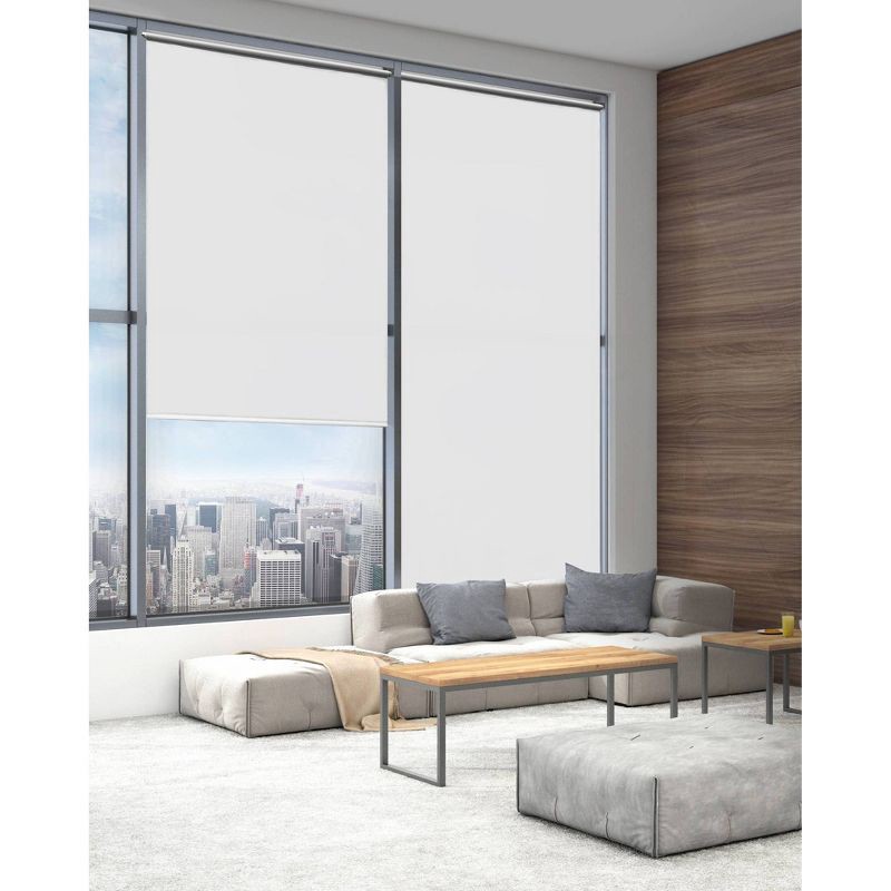 slide 1 of 6, 37.25"x72" Lumi Home Furnishings Blackout Tear-to-Fit Vinyl Roller Window Shade White: Indoor Wall Mount Blinds, 1 ct