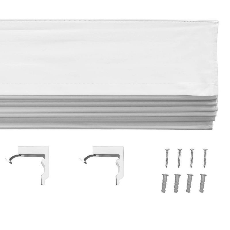 slide 7 of 7, 1pc 34"x64" Blackout Cordless Roman Window Shade Gray - Lumi Home Furnishings: Indoor Wall Mount Blinds, Polyester, 1 ct