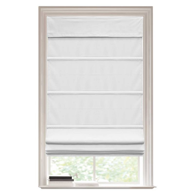 slide 1 of 7, 1pc 34"x64" Blackout Cordless Roman Window Shade Gray - Lumi Home Furnishings: Indoor Wall Mount Blinds, Polyester, 1 ct