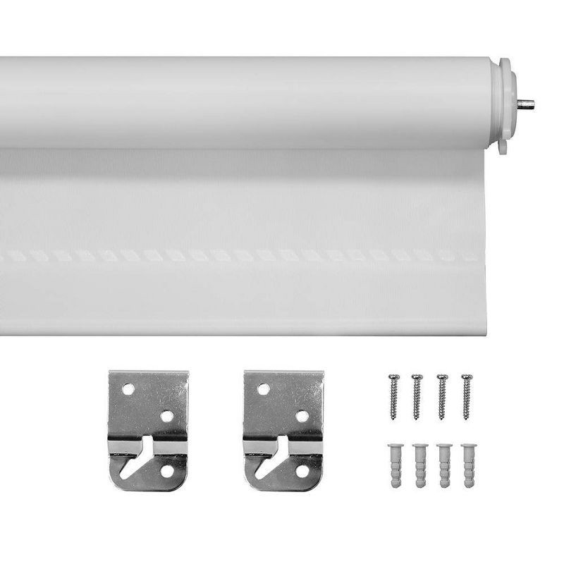 slide 4 of 6, 37.25"x72" Lumi Home Furnishings Room Darkening Tear-to-Fit Vinyl Roller Window Shade White: Indoor Blinds & Shades, 1 ct