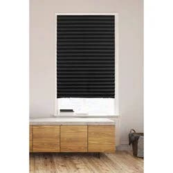 36"x72" Lumi Home Furnishings Room Darkening Pleated Paper Window Shade Black: Cordless Self-Adhesive Indoor Blinds