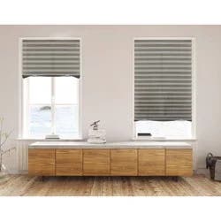 36"x72" Lumi Home Furnishings Light Filtering Pleated Fabric Window Shade Gray: Cordless Indoor Blinds, Self-Adhesive
