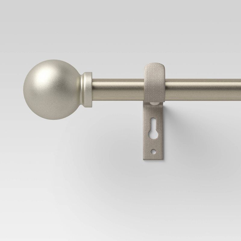 slide 1 of 4, 28"-48" Café Smaller Ball Curtain Rod Silver - Room Essentials™: Adjustable Metal Rods for Curtains, 1 ct