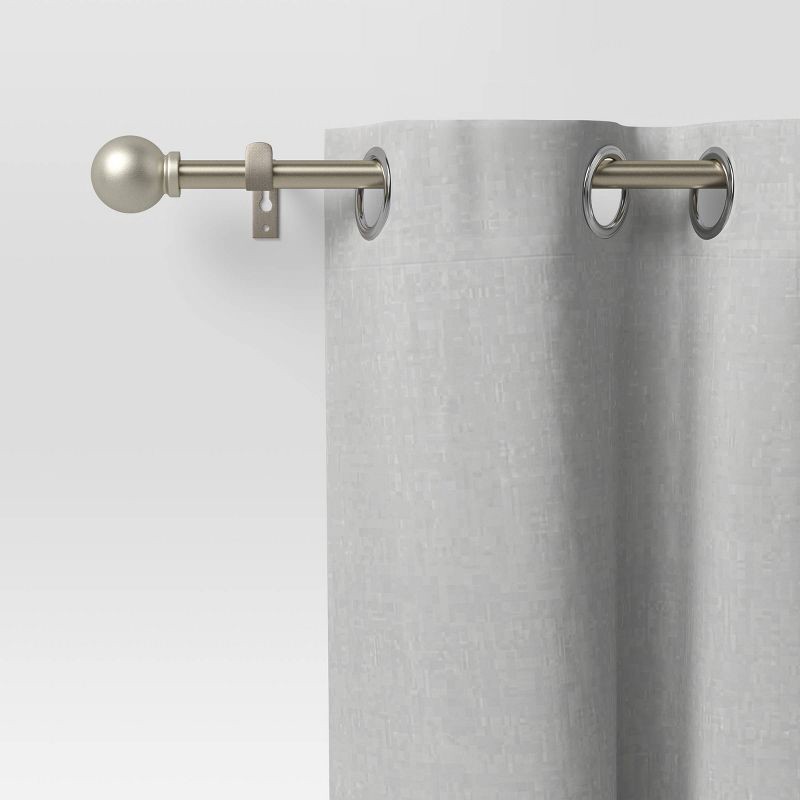slide 4 of 4, 28"-48" Café Smaller Ball Curtain Rod Silver - Room Essentials™: Adjustable Metal Rods for Curtains, 1 ct