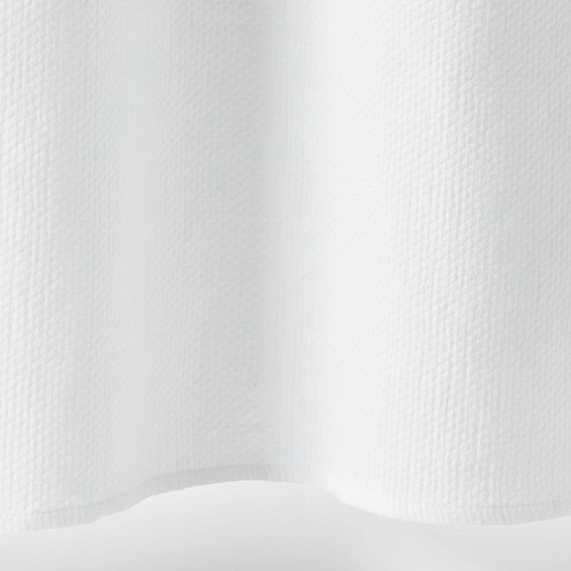 slide 4 of 4, Diamond Matelesse Shower Curtain White - Threshold™: Cotton Bath Curtain, Buttonhole Top, Machine Washable, 1 ct