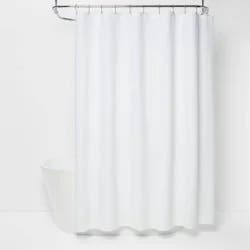 Diamond Matelesse Shower Curtain White - Threshold™: Cotton Bath Curtain, Buttonhole Top, Machine Washable