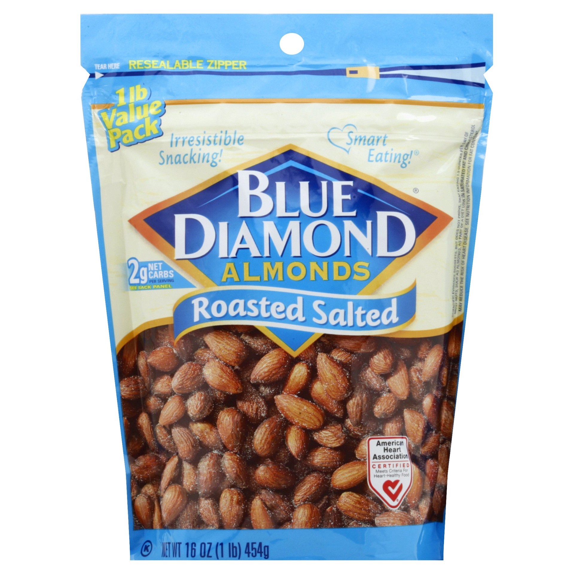 slide 1 of 2, Blue Diamond Almonds - Roasted Salted, 16 oz