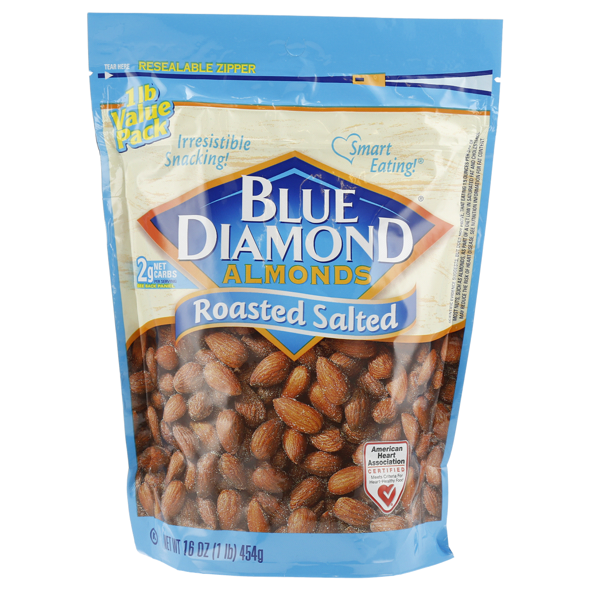 slide 1 of 1, Blue Diamond Almonds - Roasted Salted, 16 oz