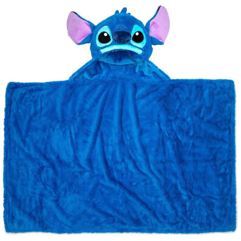 slide 2 of 6, Lilo & Stitch Stitch Hooded Blanket, 1 ct