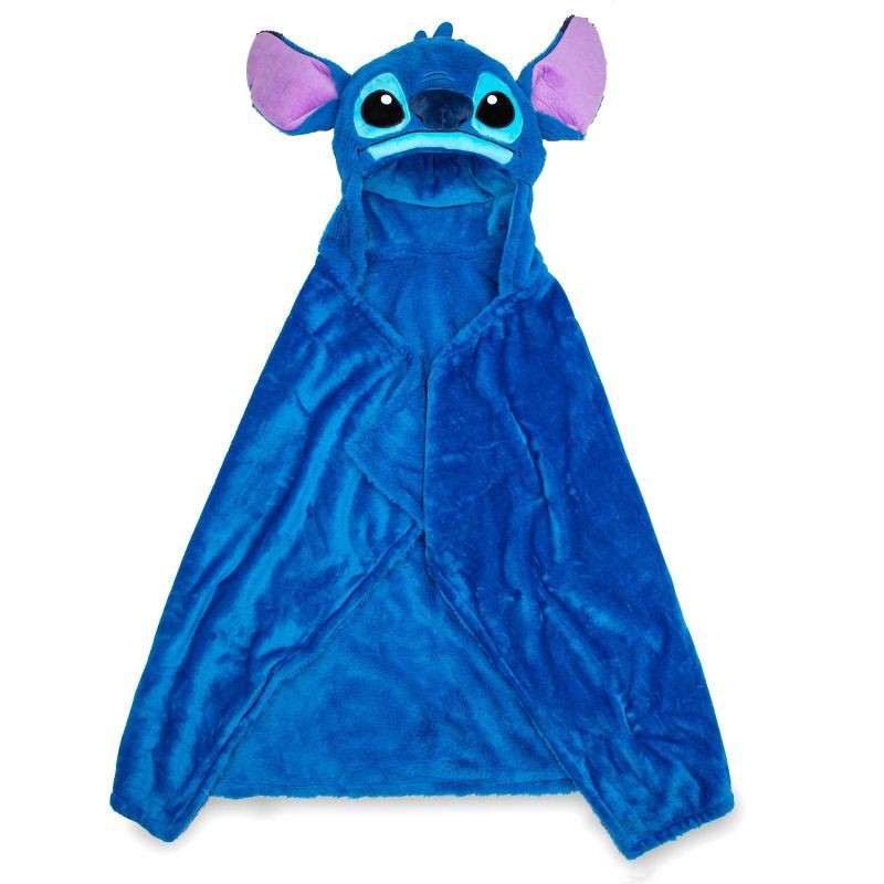 slide 1 of 6, Lilo & Stitch Stitch Hooded Blanket, 1 ct