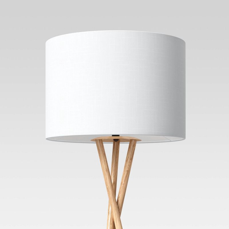 slide 3 of 4, 59"x18.5" Modern Tripod Floor Lamp Natural - Threshold™: Linen Shade, Metal Body, ETL Listed, 3-Way Switch, 1 ct