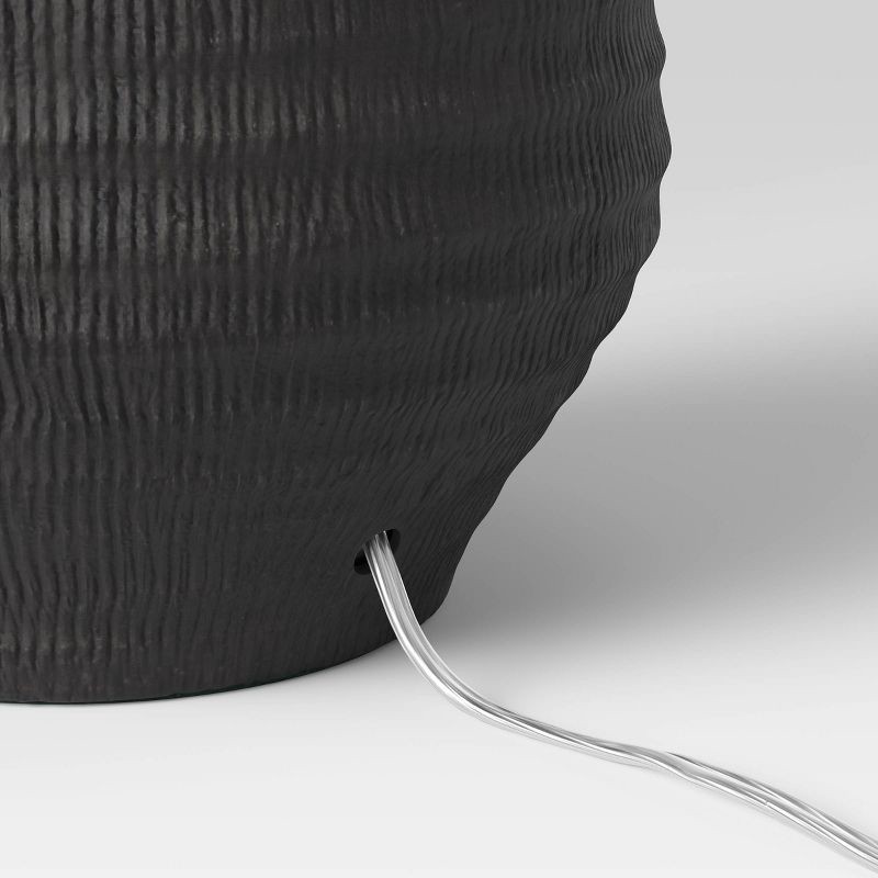 slide 3 of 3, 19"x8.5" Large Textured Ceramic Lamp Base Black - Threshold™: ETL Listed, No Assembly, 3-Way Switch, 1 ct