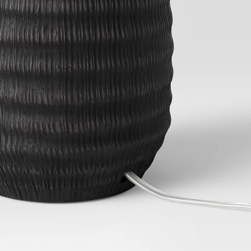 slide 4 of 4, 12.25"x5.25" Small Textured Ceramic Lamp Base Black - Threshold™: Chic Raised Design, ETL Listed, 1 ct