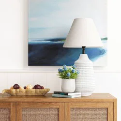 19"x8.5" Large Textured Ceramic Lamp Base White - Threshold™