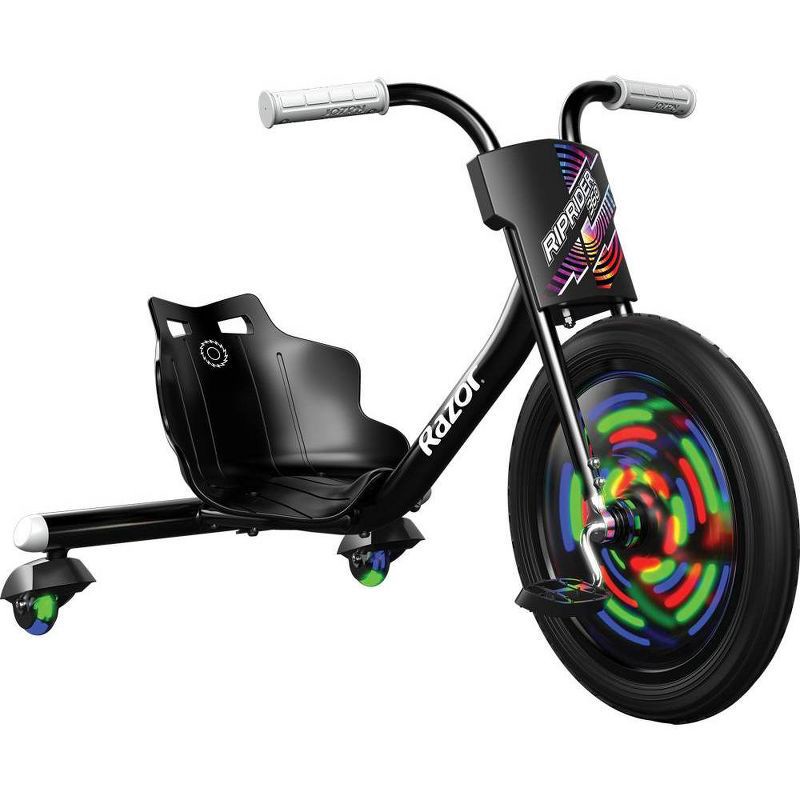 slide 2 of 13, Razor Lightshow Rip Rider 16" Kids' Trike - Black: Steel Frame, 160 lb Capacity, 160 lb