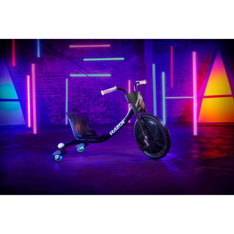 slide 12 of 13, Razor Lightshow Rip Rider 16" Kids' Trike - Black: Steel Frame, 160 lb Capacity, 160 lb