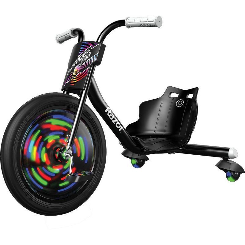 slide 1 of 13, Razor Lightshow Rip Rider 16" Kids' Trike - Black: Steel Frame, 160 lb Capacity, 160 lb