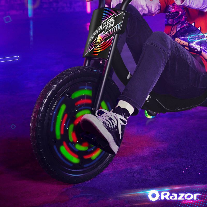 slide 10 of 13, Razor Lightshow Rip Rider 16" Kids' Trike - Black: Steel Frame, 160 lb Capacity, 160 lb