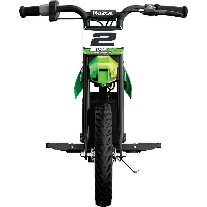 slide 3 of 8, Razor SX125 12V(100W) McGrath Dirt Electric Bike - Green, 1 ct