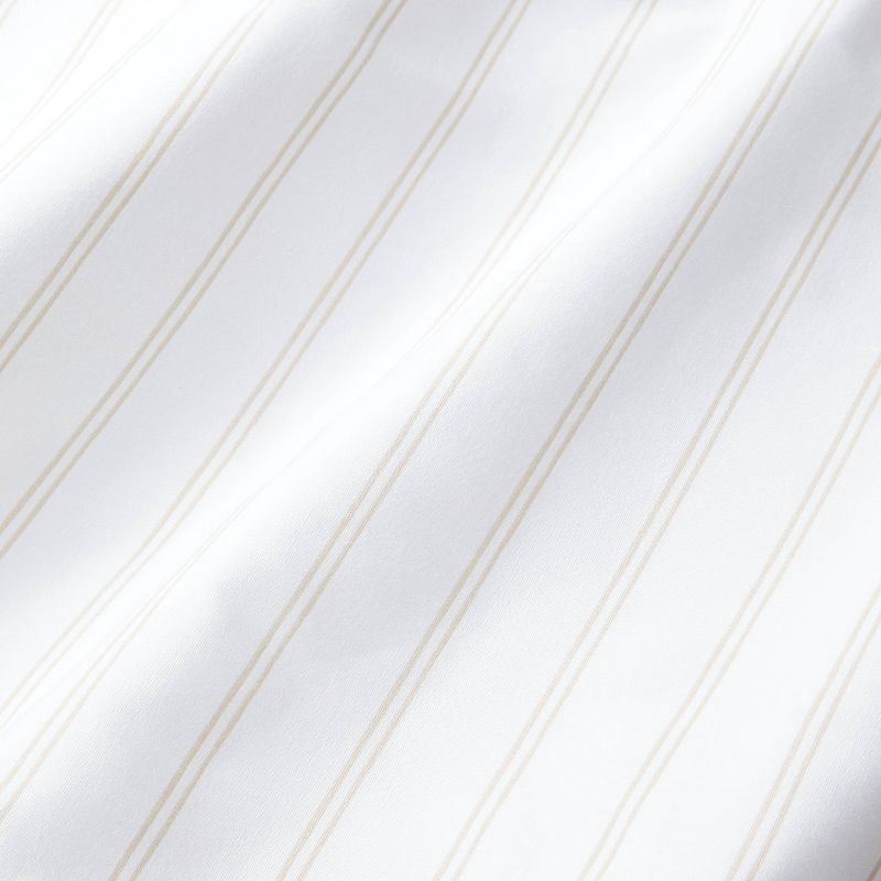 slide 3 of 4, Standard 300 Thread Count Ultra Soft Printed Pillowcase Khaki Stripe - Threshold, 1 ct