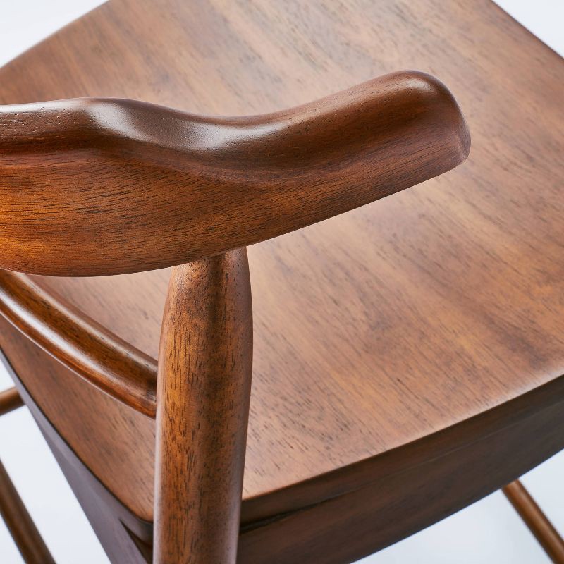slide 5 of 6, Threshold designed w/Studio McGee Kaysville Curved Back Wood Counter Height Barstool Walnut: Rubberwood Frame, 250lb Capacity - Threshold™ designed with Studio McGee, 250 lb