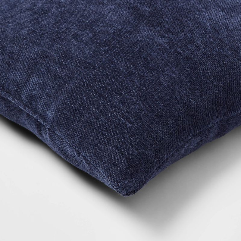 slide 4 of 4, 2pk Chenille Square Throw Pillows Navy - Threshold™: Indoor Polyester Knife Edge, Traditional Decor Style, 2 ct