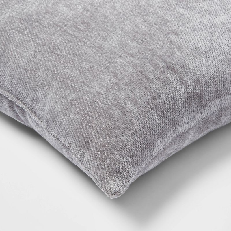 slide 4 of 4, 2pk Chenille Square Throw Pillows Gray - Threshold™: Decorative Indoor Cushions, Knife Edge Design, Polyester Fill, 2 ct