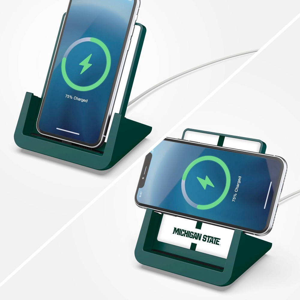 slide 3 of 3, NCAA Michigan State Spartans Wireless Charging Stand, 1 ct